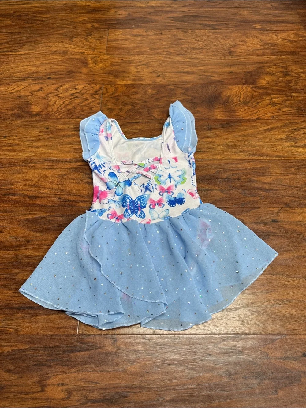 Light Blue Butterfly Print Tulle Dance Costume